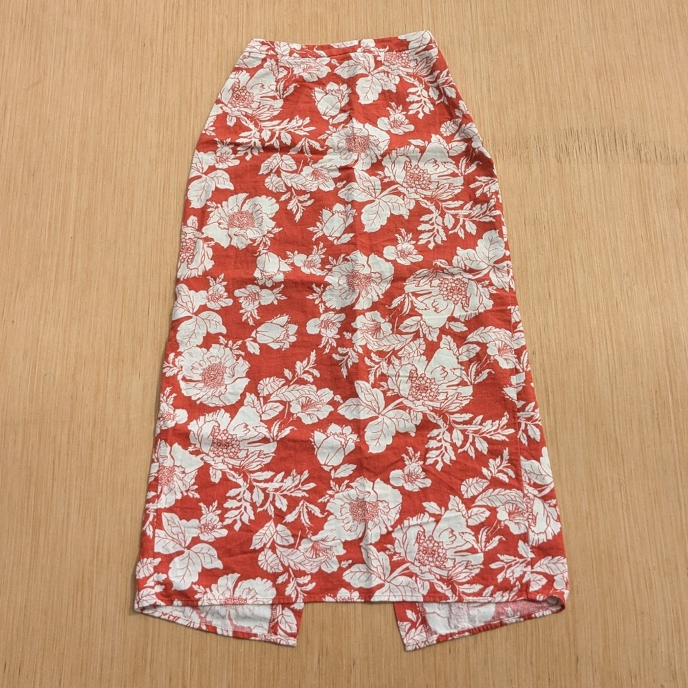 Old Navy Skirt Floral Linen Blend Maxi Boho Summer Beach Casual Women's XS